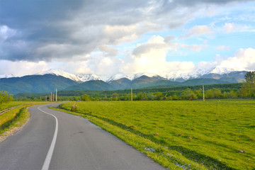 a road leading to the Fagaras mountains