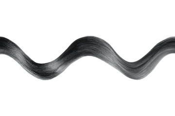 Brown shiny hair wave, isolated over white