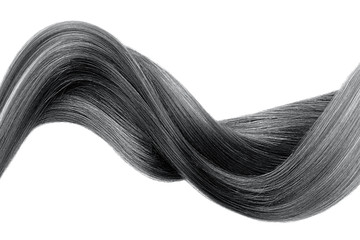 Naklejka premium Brown shiny hair wave, isolated over white