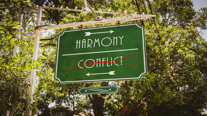 Street Sign Harmony versus Conflict
