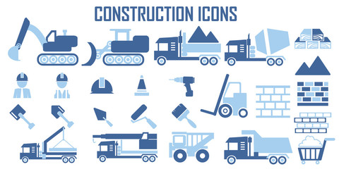 construction  building work vector icons.