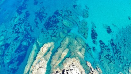vue aérienne du Capo Pecora, Costa verde, Sardaigne, Italie