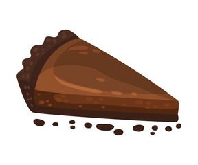 Piece of chocolate cake. Vector illustration on a white background.