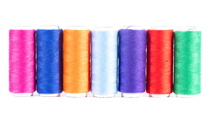 Some skeins of colored sewing threads