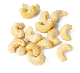 raw cashew isolated on white