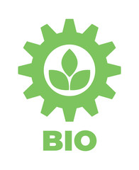 Logo template for bio company. Green vector isolated icon.
