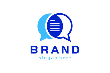 bubble talk logo with blue color ready to use