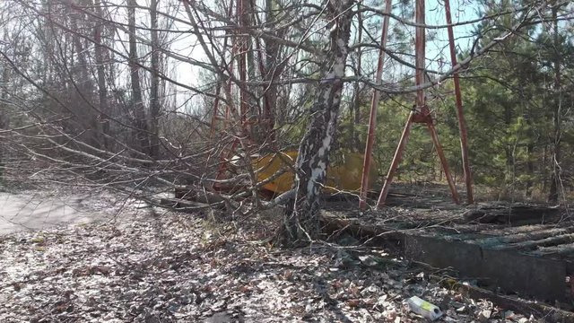 Chernobyl shoots from ground and above,Star Wormwood, Kopachi village and check it's kindergarten,  new sarcophagus of Reactor #4 , Red Forest and Pripyat road sign, swimming pool, Duga 3