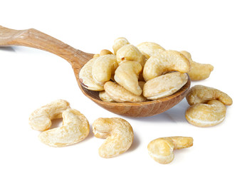 raw cashew isolated on white