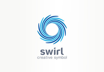 Water whirlpool, aqua, creative symbol concept. Blue swirl, clear spiral mix, spa abstract business logo idea. Clean sea, ocean, pool icon. Corporate identity logotype, company graphic design tamplate
