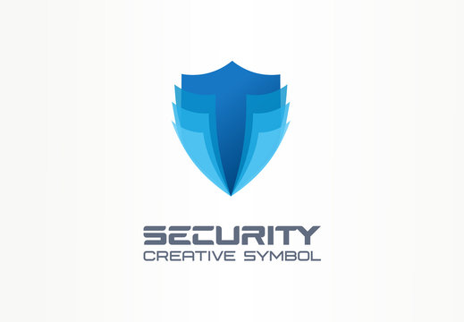 Cyber security shield creative symbol concept. Digital safety, safe, complex protection abstract business logo idea. Total defence icon. Corporate identity logotype, company graphic design tamplate