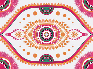 Geometric ethnic oriental floral seamless pattern traditional Design for background,carpet,wallpaper,clothing,wrapping,Batik,fabric,Vector illustration.embroidery style.