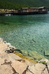 Macédoine du Nord : Baie des Os et musée de la baie de la baie d’Ohrid (région d’Ohrid)