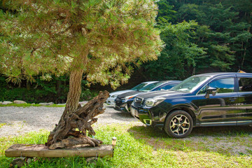 キャンプ場の駐車場