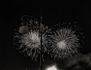 fireworks in a summer day night