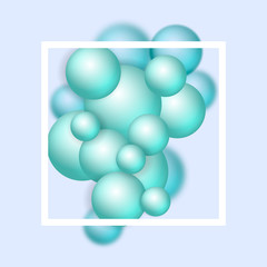 Abstract trendy pattern with blue spheres. Vector illustration for poster