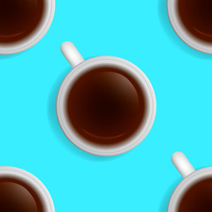 Seamless pattern. Cup of coffee background. Vector illustration