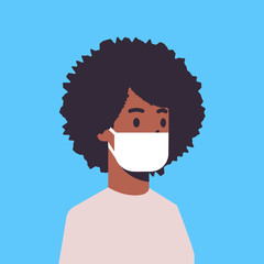 man wearing face mask environmental industrial smog dust toxic air pollution and virus protection concept african american male cartoon character portrait flat
