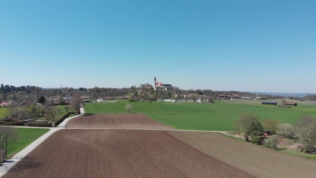Munich Andechs Monastery in Germany, hiking , shoot with DJI Mavic Air at 4k 30fps