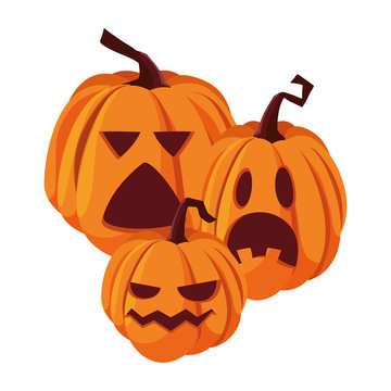 pumpkins happy halloween celebration design