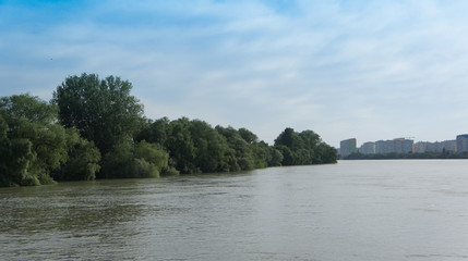 City landscape with views of the Kuban river.