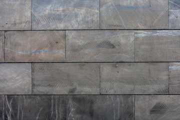 Interior modern wall with grey platelets