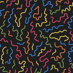 wavy line pattern in 80s 90s memphis style
