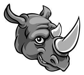 A rhino mascot friendly cute happy animal cartoon character