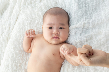 New born baby hand,selective focus