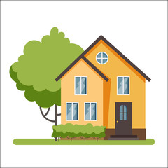 Obraz na płótnie Canvas Wooden cottage, modern architecture. Idea of real estate