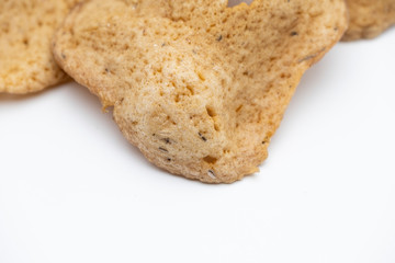 Traditional Thai snack, Rice cracker mix fish meat on white background