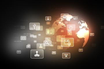 2d illustration technology background