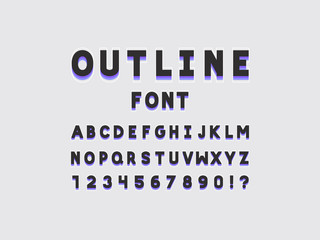 Naklejka na ściany i meble Outline font. Vector alphabet 