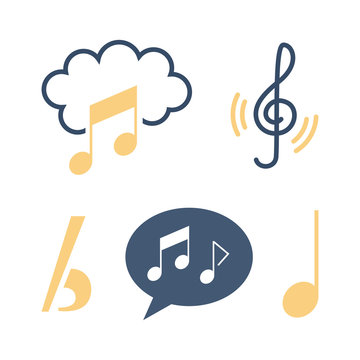 Music note icon set