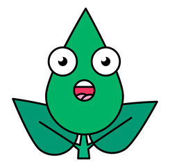 Botanical surprised face emoticon icon