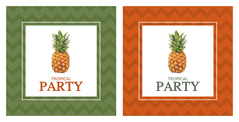 Tropical Party Flyer mit Ananas
