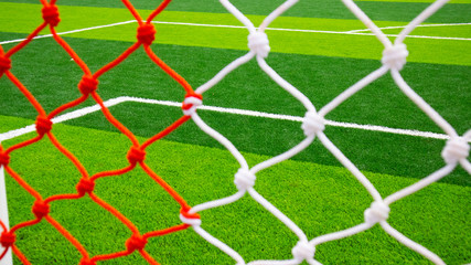 Fototapeta premium Mesh the football field to prevent the ball from disappearing