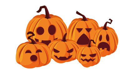 pumpkins happy halloween celebration design