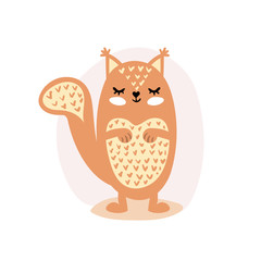 Cute squirrel on white background.Cartoon vector illustration.
