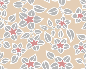Japanese Pretty Flower Seamless Pattern