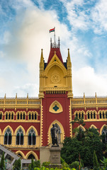 The Calcutta High Court is the oldest High Court in India. In front of the statue it is written In Bengali Language the name of The Great Freedom Fighter " Master da Surya sen/  Surjya Sen " © ABIR