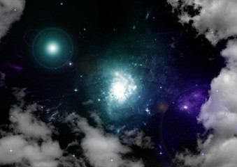 galaxy in a free space. 3D rendering