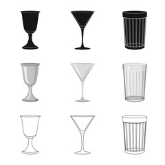 Vector illustration of form and celebration icon. Collection of form and volume vector icon for stock.