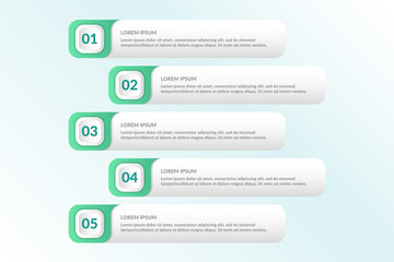 vector list Infographic design with 5 icons options or steps. Infographics for business concept.for presentations banner, workflow layout, process diagram, flow chart and how it work