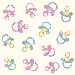 pattern of cute pacifiers baby