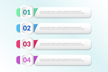 Obraz premium vector list Infographic design with 4 icons options or steps. Infographics for business concept.for presentations banner, workflow layout, process diagram, flow chart and how it work