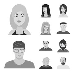 Isolated object of avatar and creative logo. Collection of avatar and person stock vector illustration.