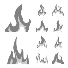 Isolated object of flaming and danger logo. Collection of flaming and dangerous stock symbol for web.