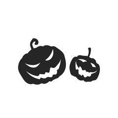 Black silhouette of pumpkins. Halloween party. Isolated image of holiday symbol. Celebration monster