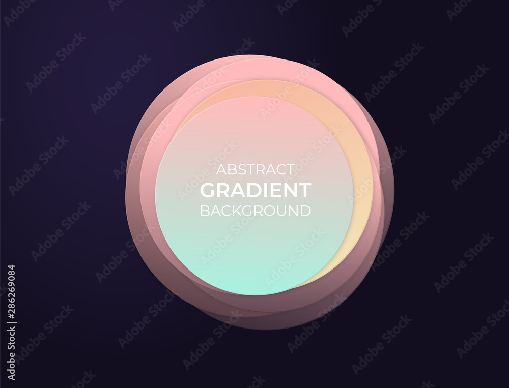 Fototapete abstract circle text box with soft modern gradients and 3d effect. background vector illustration.